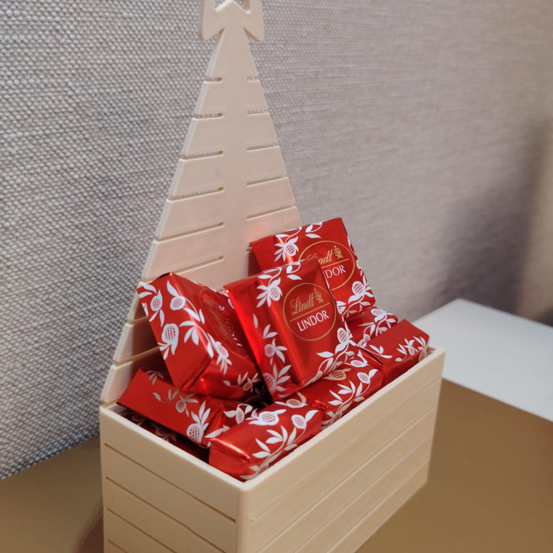 Noel Çikolata ve Çiçek Kutusu - 3D Baskı Dekoratif Hediye Kutusu