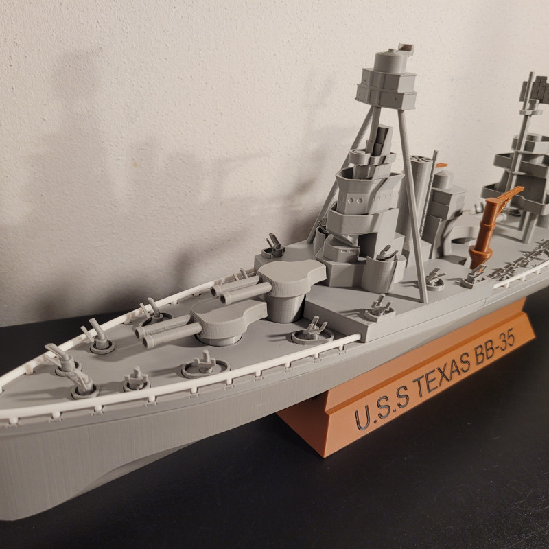 U.S.S TEXAS BB-35 3D Baskı Savaş Gemisi Modeli - PLA Maket