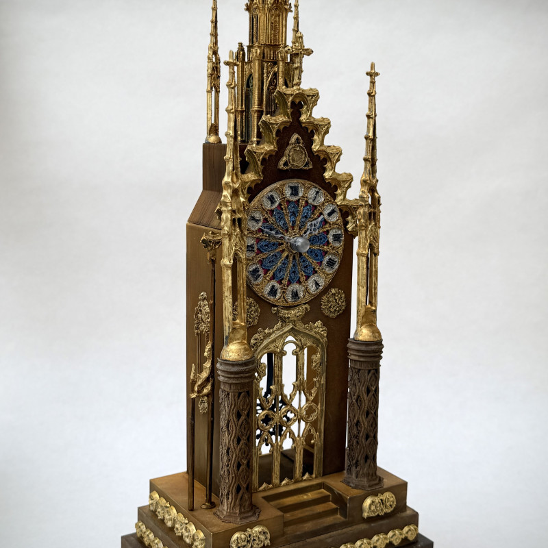 Fransız Katedral Saati ve Şamdanları - 3D Baskı Dekoratif Koleksiyon