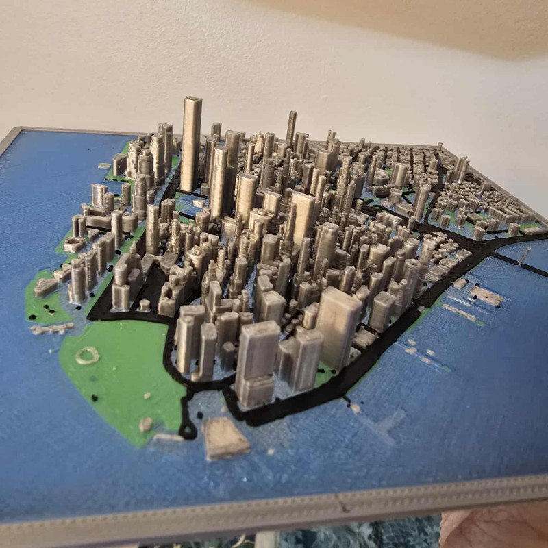 3D Baskı New York Manhattan Şehir Modeli - Eğitici Coğrafya Maketi