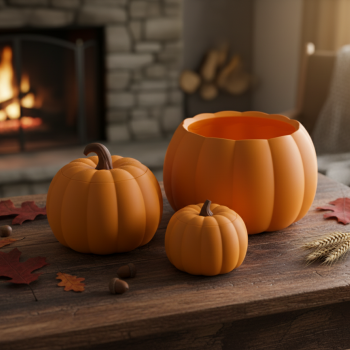 Şık Balkabağı Kasesi - 3D Baskı Dekorasyon - PLA Malzeme