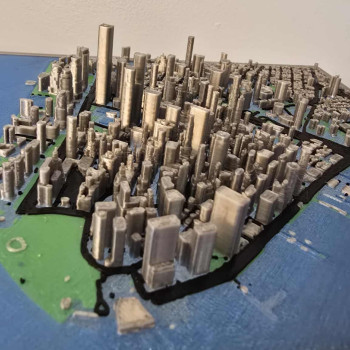 3D Baskı New York Manhattan Şehir Modeli - Eğitici Coğrafya Maketi