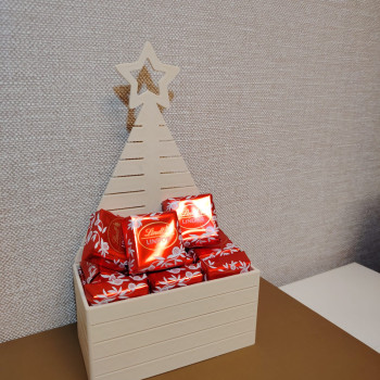 Noel Çikolata ve Çiçek Kutusu - 3D Baskı Dekoratif Hediye Kutusu