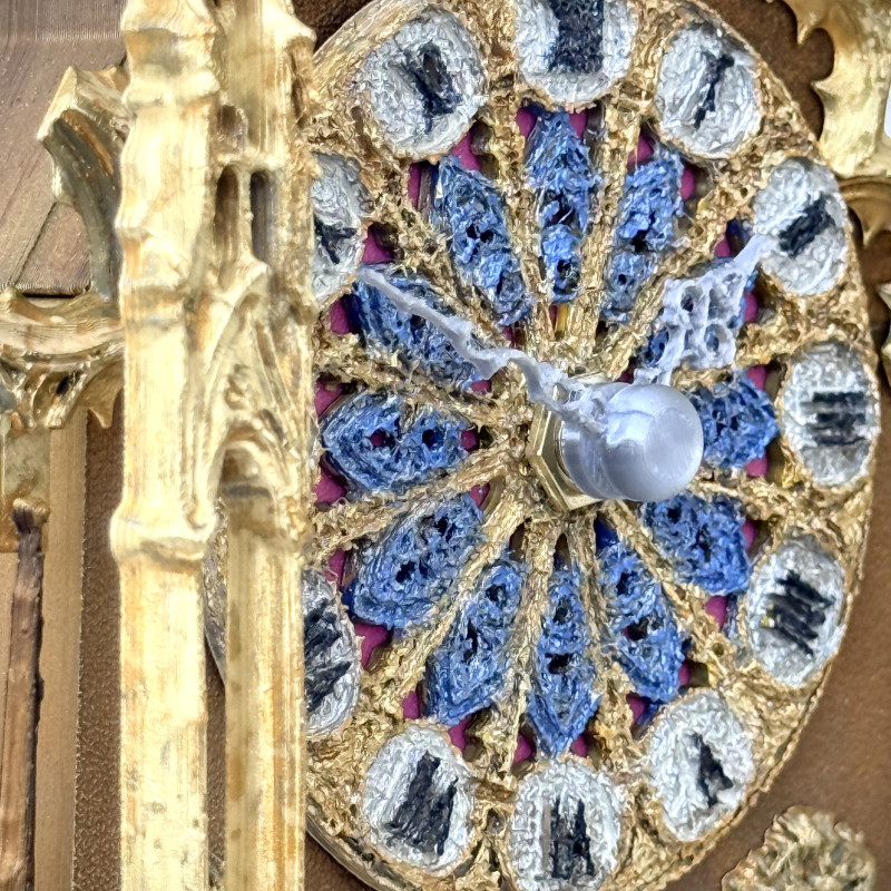 Fransız Katedral Saati ve Şamdanları - 3D Baskı Dekoratif Koleksiyon