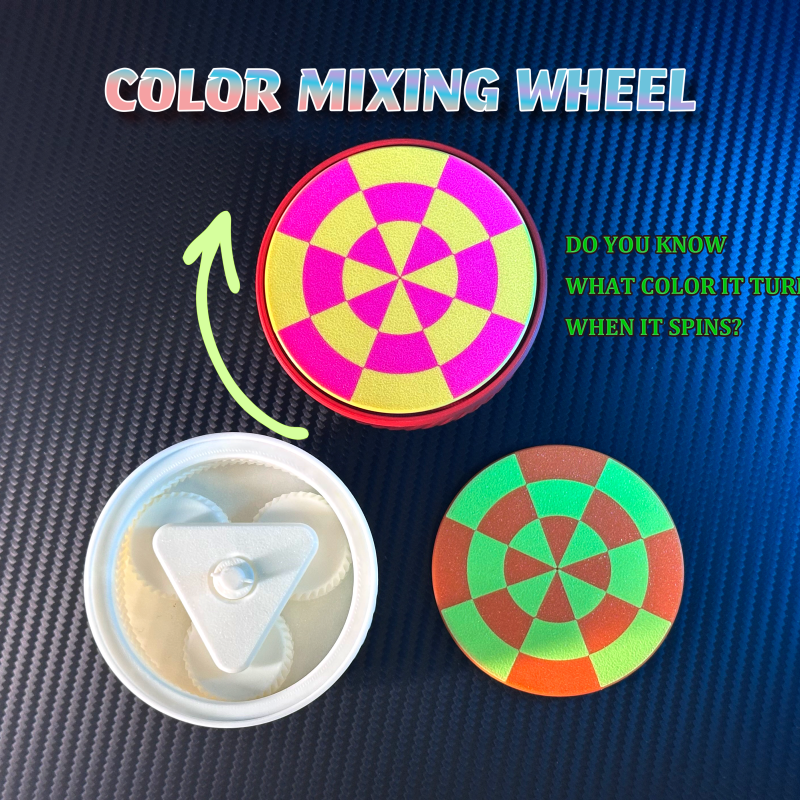 Renk Karıştırma Döner Platformu - Eğitici 3D Baskı Oyuncak
