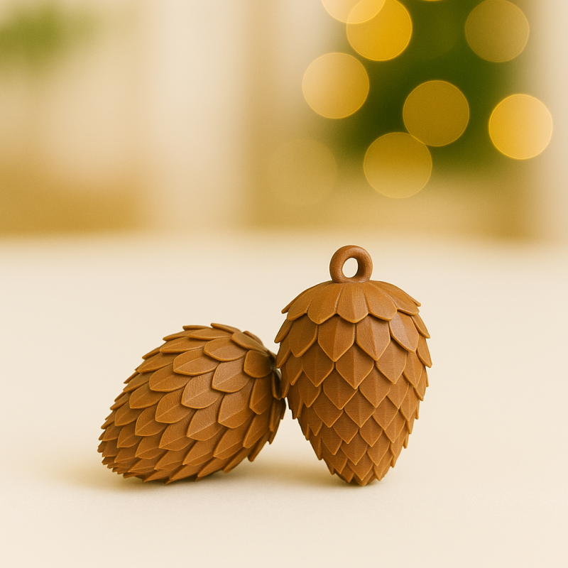 Doğal Çam Kozalağı 3D Baskı Dekoratif Süs