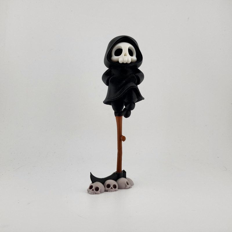 Sevimli Grim Reaper İskelet Denge 3D Baskı Halloween Dekor