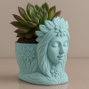 Çiçek Tanrıçası Sukulent Saksısı - 3D Baskı Dekoratif Bitki Tasarımı