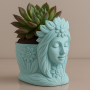 Çiçek Tanrıçası Sukulent Saksısı - 3D Baskı Dekoratif Bitki Tasarımı