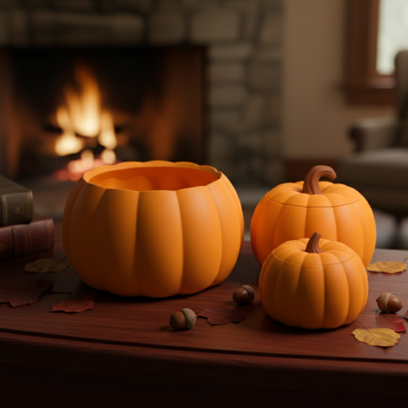 Şık Balkabağı Kasesi - 3D Baskı Dekorasyon - PLA Malzeme