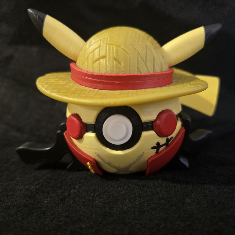 Pikachu Monkey D. Luffy Pokeball 3D Baskılı Koleksiyon Parçası