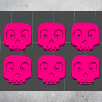 Kafatası Düğme - Yıl Boyu Korku Temalı 3D Baskı Aksesuar