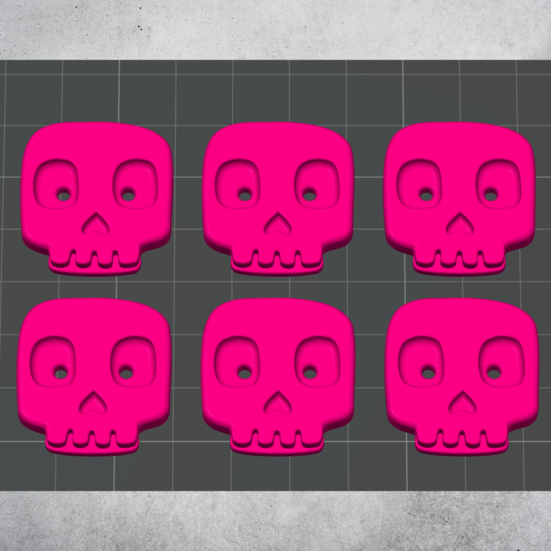 Kafatası Düğme - Yıl Boyu Korku Temalı 3D Baskı Aksesuar