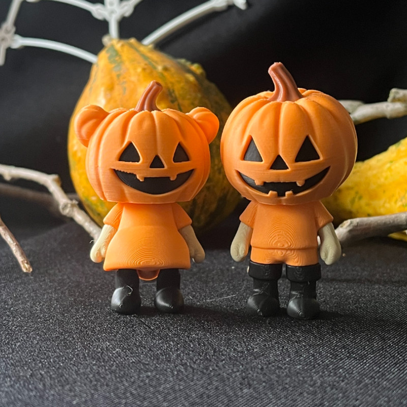 Mini Esnek Cadılar Bayramı Balkabağı Arkadaşlar - 3D Baskı Dekor