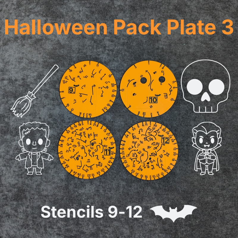 Dönen Şablon Cadılar Bayramı Paketi - 12 Farklı Desen 3D Baskı