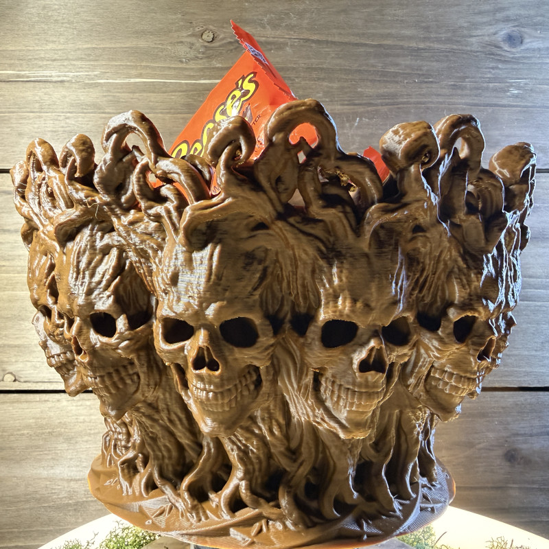 Kafatası Ormanı Şeker Kasesi - Korku Temalı 3D Baskı Dekor