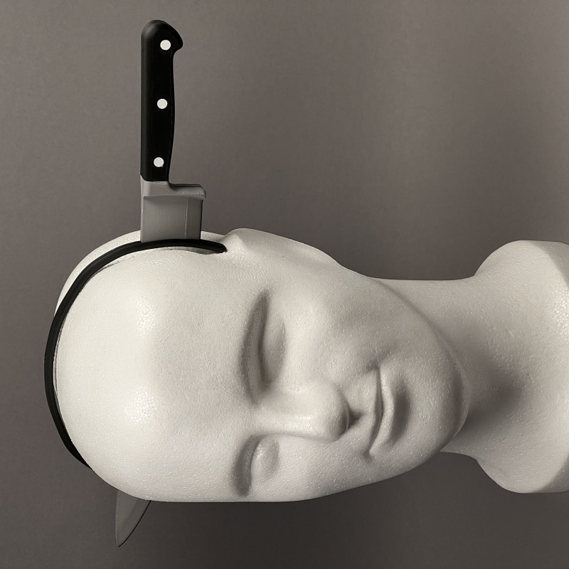 Şaka Amaçlı Kafadan Bıçaklı Bant - 3D Baskı Komik Aksesuar