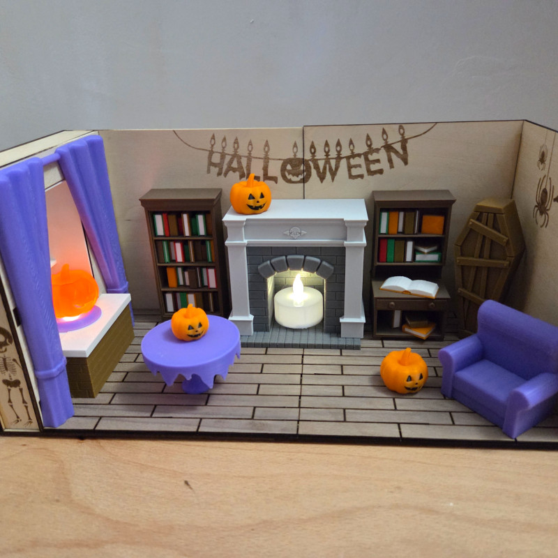 Mini Halloween Evi Dioraması - 3D Baskı Dekor
