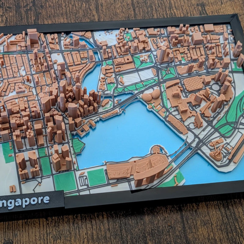 Singapur 3D Minyatürü - Marina Bay Pisti Detaylı Mimari Model