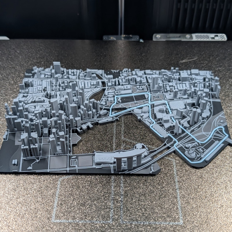 Singapur 3D Minyatürü - Marina Bay Pisti Detaylı Mimari Model