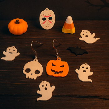 Cadılar Bayramı 3D Baskı Küpeleri - Özel Tasarım Aksesuar