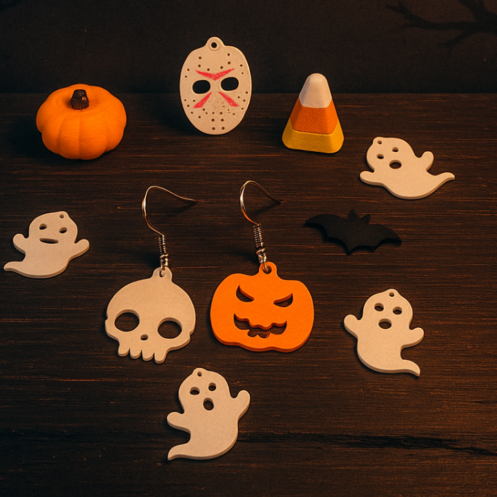 Cadılar Bayramı 3D Baskı Küpeleri - Özel Tasarım Aksesuar