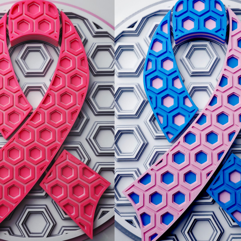 Boyutlu Farkındalık Kurdele Mozaik Duvar Dekoru - 3D Baskı