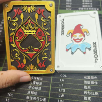 3D Baskılı PLA Kimlik Kartı Tutucu - Özel Tasarım Spades ve Joker