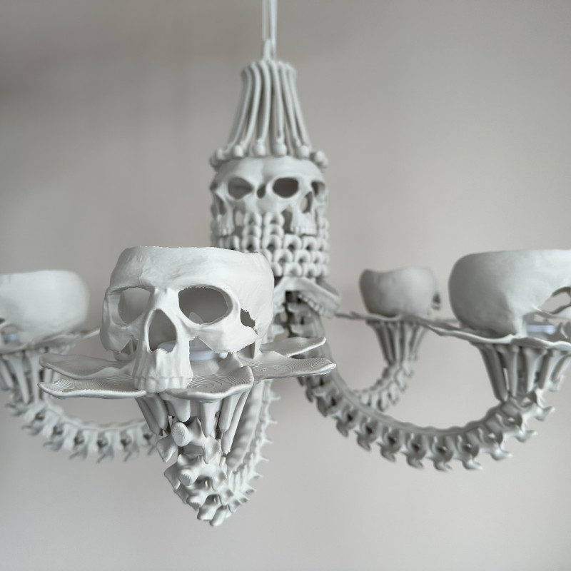 Mini Kemik Avize - 3D Baskı Dekorasyon - Halloween Işık