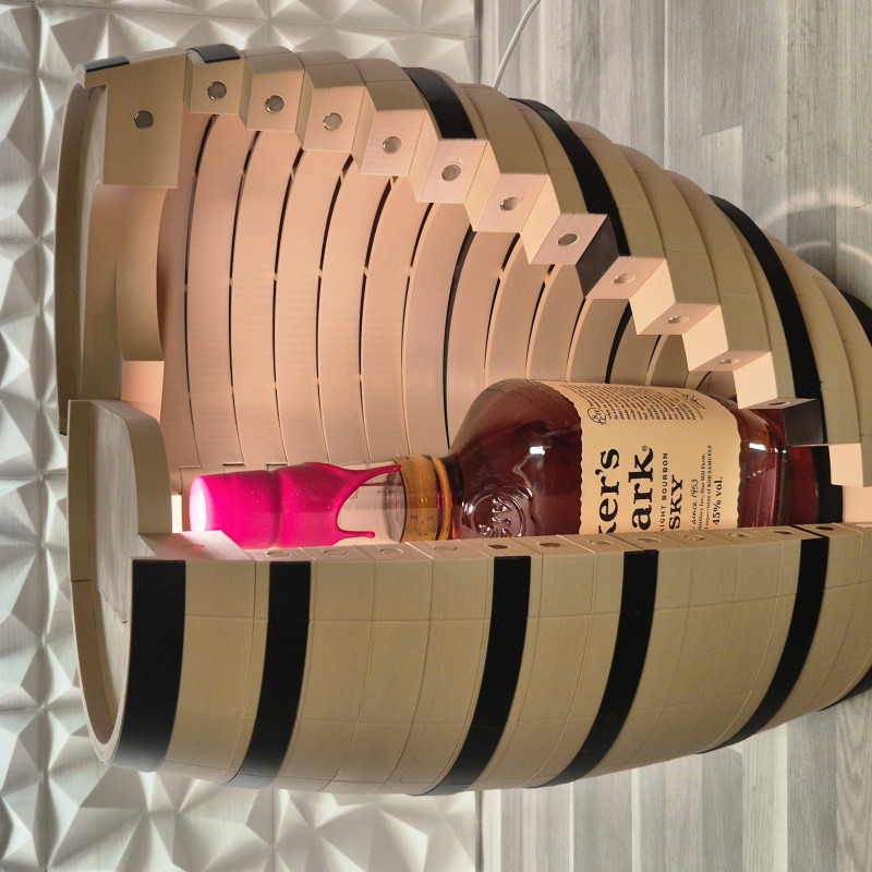 Ahşap Varil Kutu Dekor - 3D Baskı Ev Dekorasyon Ürünü