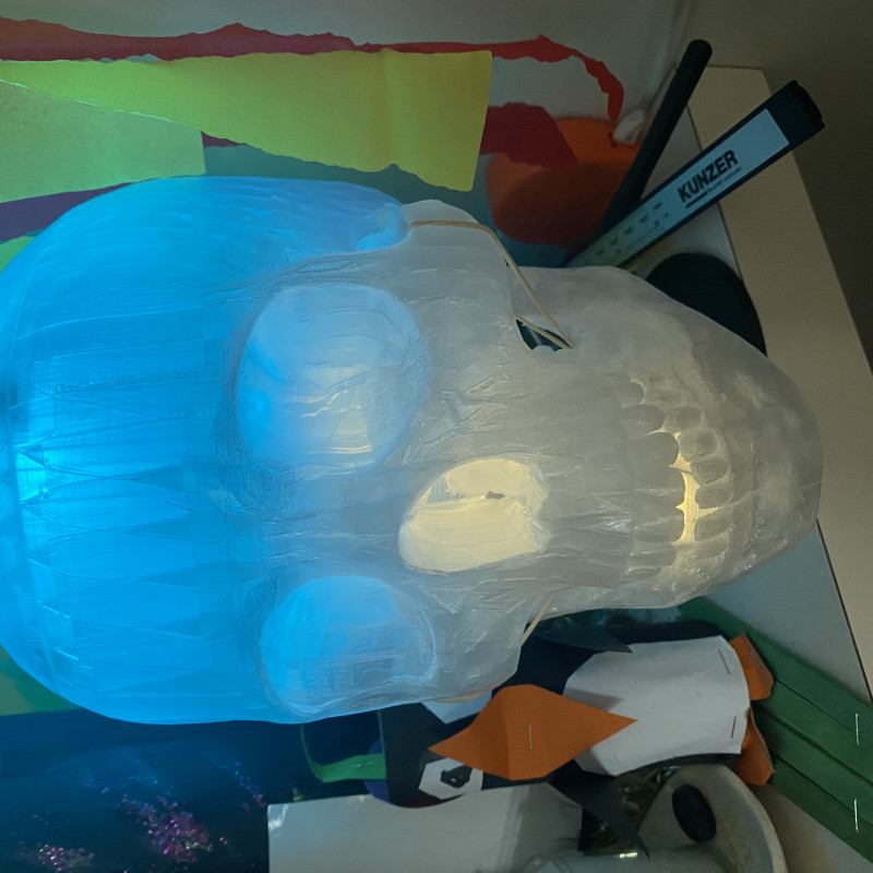 Çok Amaçlı Kafatası Feneri - Şeker Dispanseri - Kulaklık Standı