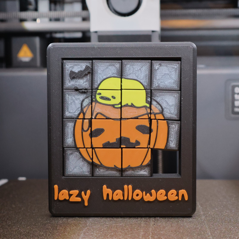 Tembel Cadılar Bayramı Sürgülü Bulmaca - 3D Baskı Puzzle