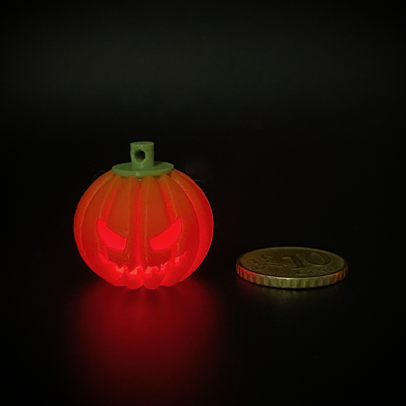 Halloween Işıklı Mini Balkabağı Küpe - 3D Baskı Dekorasyon