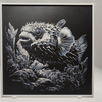 Renkli Balon Balığı 3D Baskı Tablo - Hueforge Dekor