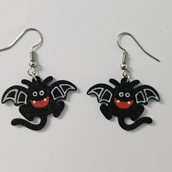 Cadılar Bayramı Yarasa Küpeleri - 3D Baskı Moda Aksesuarı