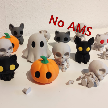 Sevimli Cadılar Bayramı Mini Figür Seti - 3D Baskı Dekorasyon