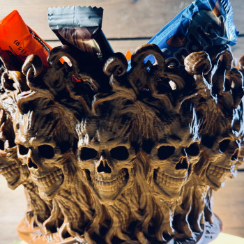 Kafatası Ormanı Şeker Kasesi - Korku Temalı 3D Baskı Dekor