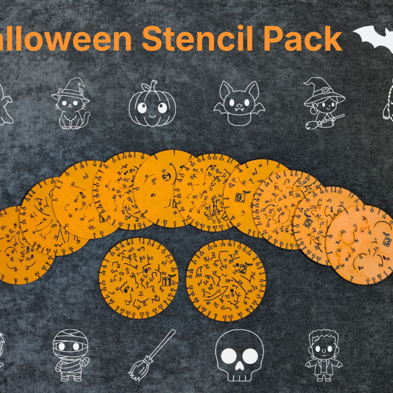 Dönen Şablon Cadılar Bayramı Paketi - 12 Farklı Desen 3D Baskı