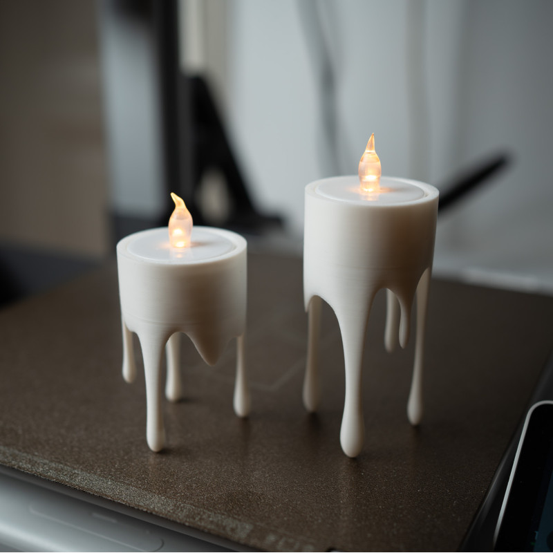 Yüzen Damlayan Mumluk - LED Tealight Dekoratif 3D Baskı