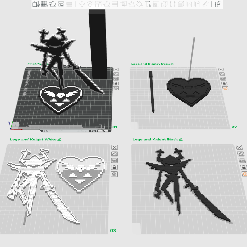 Deltarune Gürleyen Şövalye 3D Baskılı Gösterim Standı