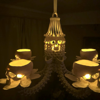 Mini Kemik Avize - 3D Baskı Dekorasyon - Halloween Işık