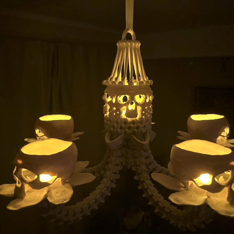 Mini Kemik Avize - 3D Baskı Dekorasyon - Halloween Işık