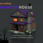 Cadı Evi 3D Baskı LED Aydınlatmalı Halloween Dekorasyon