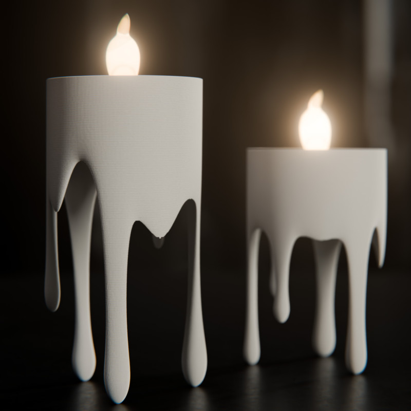 Yüzen Damlayan Mumluk - LED Tealight Dekoratif 3D Baskı