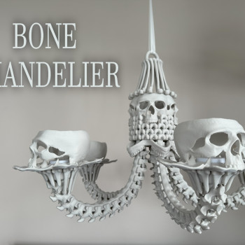 Mini Kemik Avize - 3D Baskı Dekorasyon - Halloween Işık