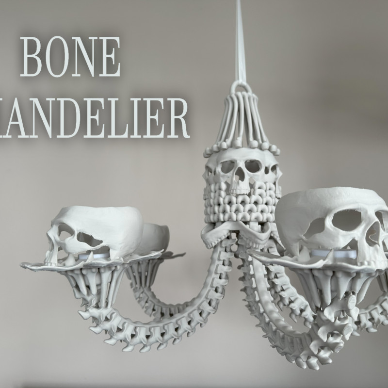 Mini Kemik Avize - 3D Baskı Dekorasyon - Halloween Işık