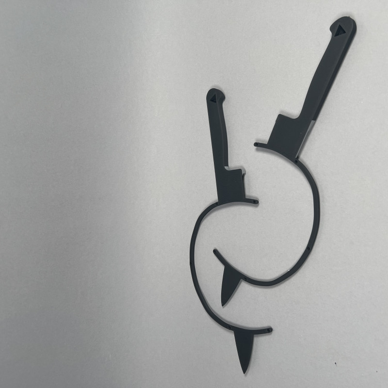 Şaka Amaçlı Kafadan Bıçaklı Bant - 3D Baskı Komik Aksesuar