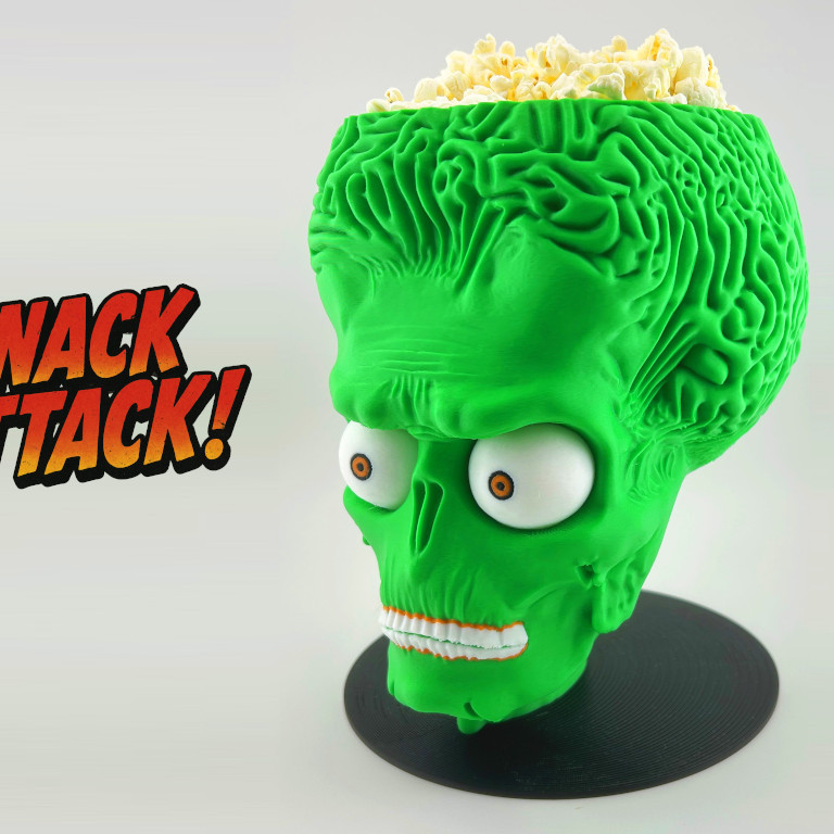 Uzaylı Beyin Kase Büst - 3D Baskılı Bilim Kurgu Dekor