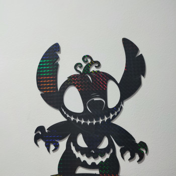 Halloween 2025 Stitch Karanlıkta Parlayan Dekoratif 3D Duvar Tablosu