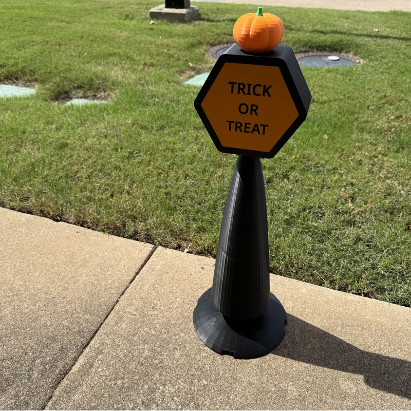 Cadılar Bayramı Işıklı Trick-or-Treat Tabela Standı - 3D Baskı Dekor